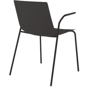 SKIN stol m. ben + armlæn-SKIN stol m/armlæn - SORT - sort m. sort stel