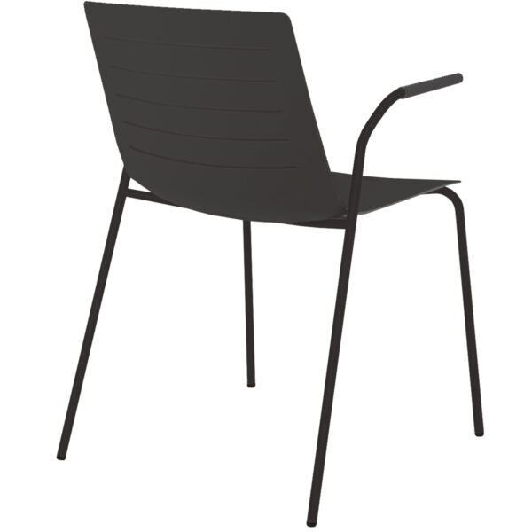 SKIN stol m. ben + armlæn-SKIN stol m/armlæn - SORT - sort m. sort stel