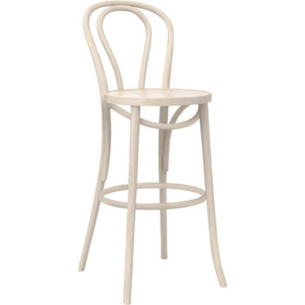 WINNIE barstol med sædehøjde 75cm-WINNIE barstol  - HVID VASKET BEJDSE