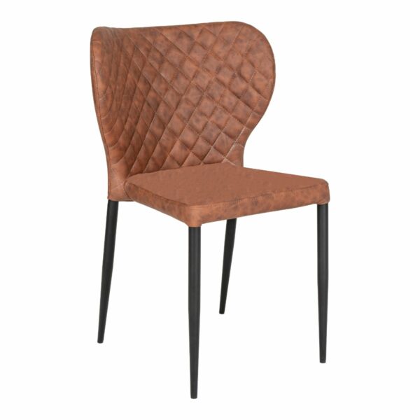 Pisa Spisebordsstol -Pisa Spisebordsstol vintage brun kunstlæder m. sorte ben