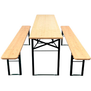 Brau Bord/bænk sæt 220x50 cm-Brau Bord/bænk sæt 220x50 cm - Natur m. grøn stel