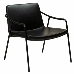 Boto Loungestol-BOTO LOUNGESTOL, VINTAGE SORT KUNSTLÆDER, SORTE BEN