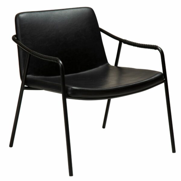 Boto Loungestol-BOTO LOUNGESTOL, VINTAGE SORT KUNSTLÆDER, SORTE BEN