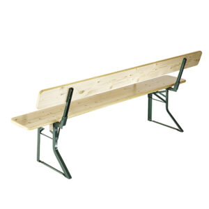 Brau bænk 220x27 cm - natur med ryglæn-Brau bænk 220x27 cm - Natur med ryglæn - grøn stel