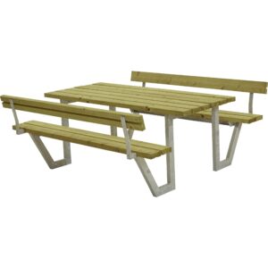 WEGA Bord/Bænkesæt m/2 ryglæn-WEGA Bord/Bænkesæt m/2 ryglæn - TRÆFARVE