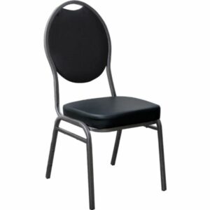 Banquet Steel stol-Banquet Steel stol - SORT KUNSTLÆDER