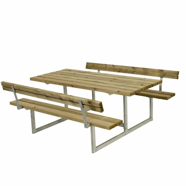 Basic Bord/Bænkesæt m/2 ryglæn-Basic Bord/Bænkesæt m/2 ryglæn - TRÆFARVE