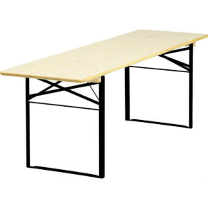 Brau Bord 220x67 cm-Brau Bord 220x67 cm - NATUR m. sort stel