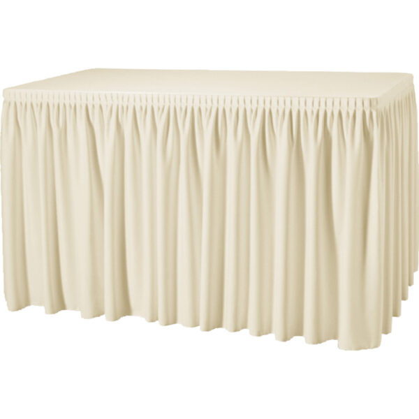 Bordskørt Plissé 4,1m-Bordskørt Plissé 4,1m - CREME
