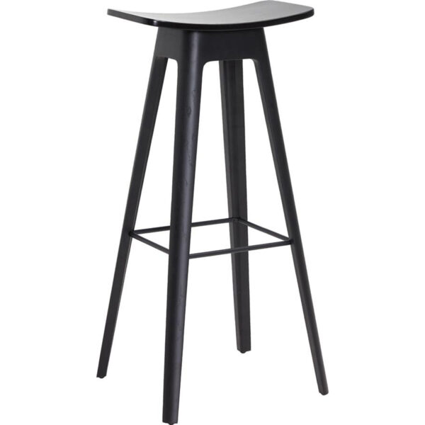 HC1 barstol sort finer sæde med sædehøjde 80cm-