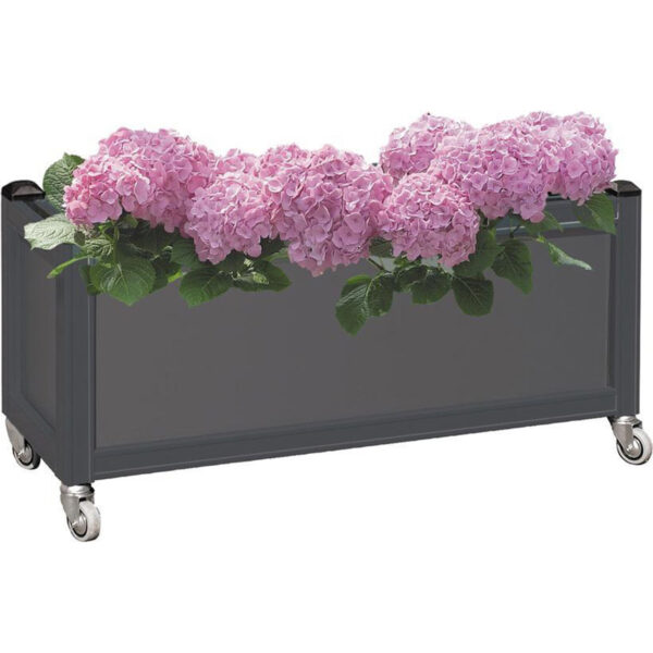 Blomsterkasse m hjul afskærmmning-Blomsterkasse m hjul afskærmmning - GRÅ