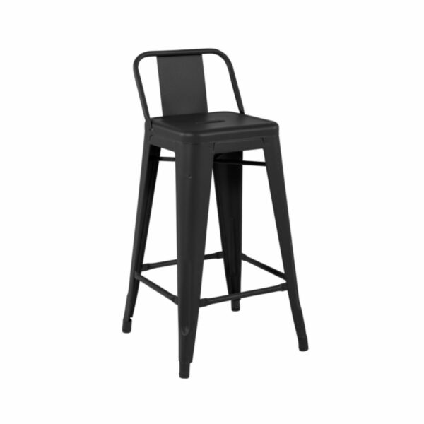 TOLIX H 75 barstol m ryg med sædehøjde 75cm-TOLIX H 75 barstol m ryg  - SORT MAT