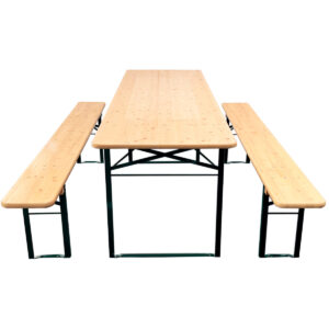 Brau Bord/bænk sæt 220x67 cm-Brau Bord/bænk sæt 220x67 cm - Natur m. grøn stel