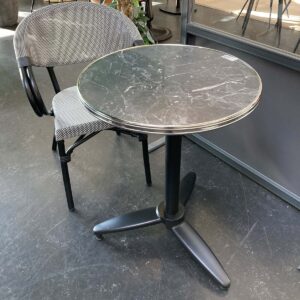 WERZALIT - Marmor Marquina bordplade rustfri stålring rund-