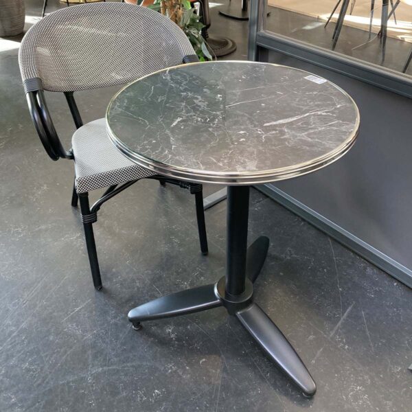WERZALIT - Marmor Marquina bordplade rustfri stålring rund-