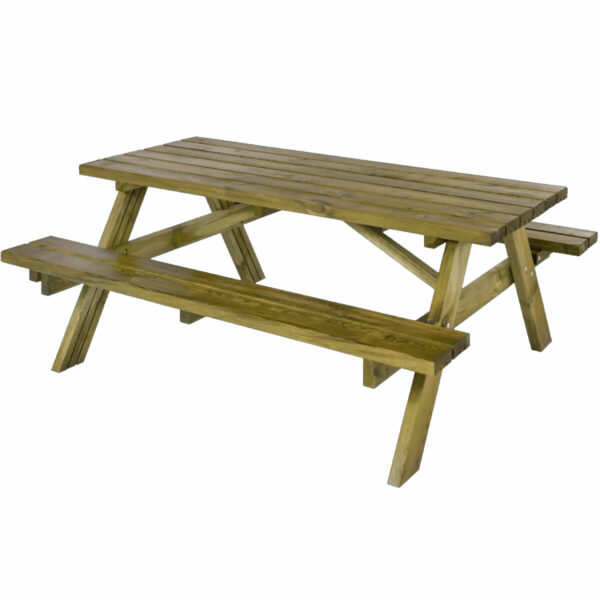 Hagebord/benkesett med sammenleggbare seter