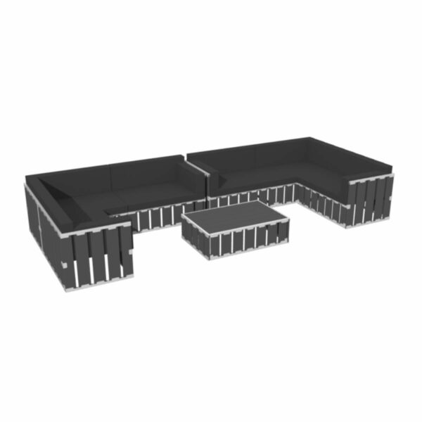 LOUNGER BOX Inkl. puter - Grått tre
