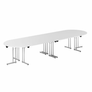 Konferencebord - 400x120cm - Sammenklappeligt bord-Konference Style - 400x120cm - HVID-KROM