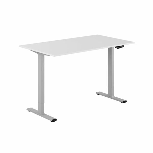 ECO Hæve/Sænkebord manuelt 140x80cm-ECO Hæve/Sænkebord manuelt 140x80cm  HVID-GRÅ