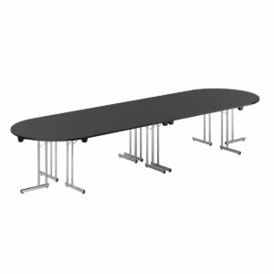 Konferencebord - 400x120cm - Sammenklappeligt bord-Konference Style - 400x120cm - SORT-KROM