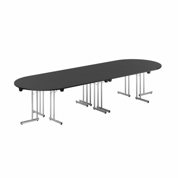 Konferencebord - 360x120cm - Sammenklappeligt bord-Konference Style - 360x120cm - SORT-KROM