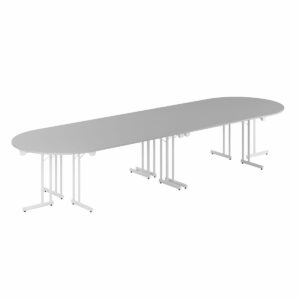Konferencebord - 400x120cm - Sammenklappeligt bord-Konference Style - 400x120cm - GRÅ-HVID