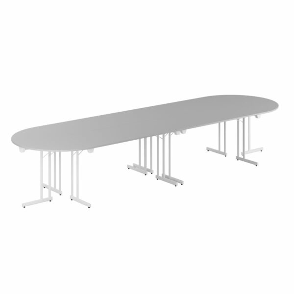 Konferencebord - 400x120cm - Sammenklappeligt bord-Konference Style - 400x120cm - GRÅ-HVID