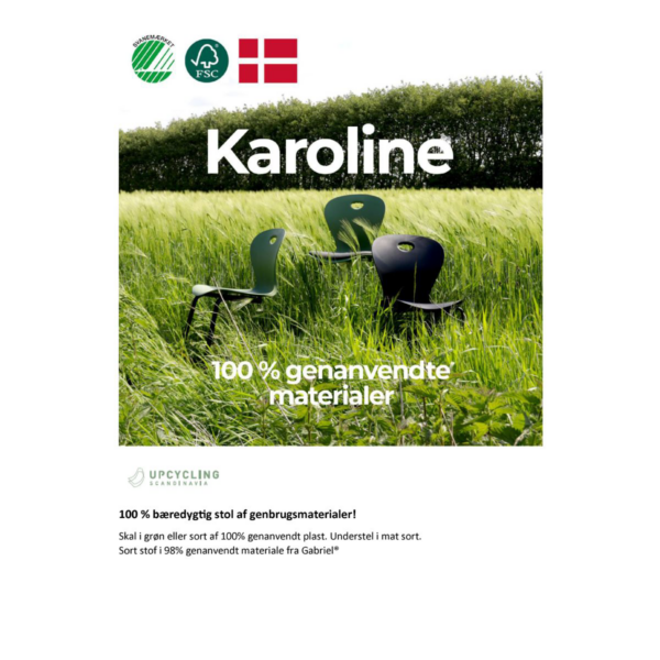 KAROLINE Stabil stol m/setepute Resirkulert plast - Bilde 2
