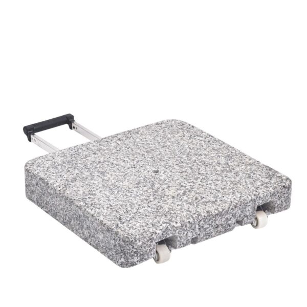 Granit parasollfot m/hjul 40kg, 45x45x8cm