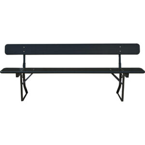 Brau Bænk 220x27 cm- sort med ryglæn-
