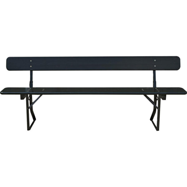 Brau Bænk 220x27 cm- sort med ryglæn-