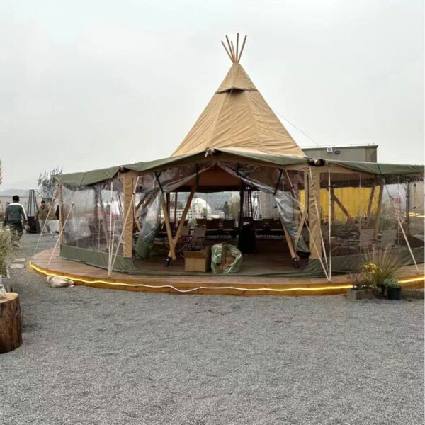 Sider til Teepee 8x8m, transparent PVC (Sett av 3 sider) - Bilde 4