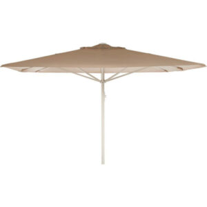 Kæmpeparasol 4x4m komplet u/frise - Hvidt Stativ - Hvid beige