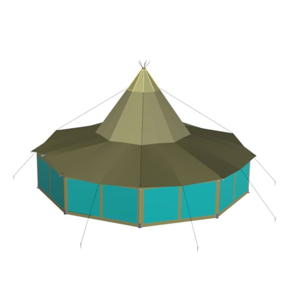 Sider til Teepee 8x8m, transparent PVC (Sett av 3 sider)
