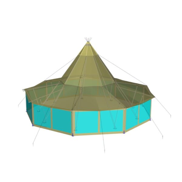 Sider til Teepee 10,5x10,5m, transparent PVC (Sett av 3 sider) - Bilde 3