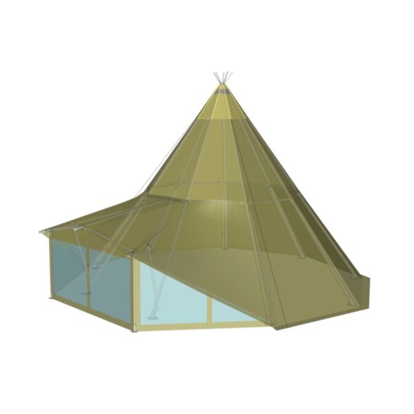 Sider til Teepee 8x8m, transparent PVC (Sett av 3 sider) - Bilde 3