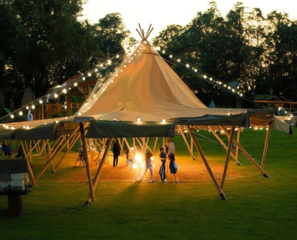Teepee 8x8m lerret - Bilde 3