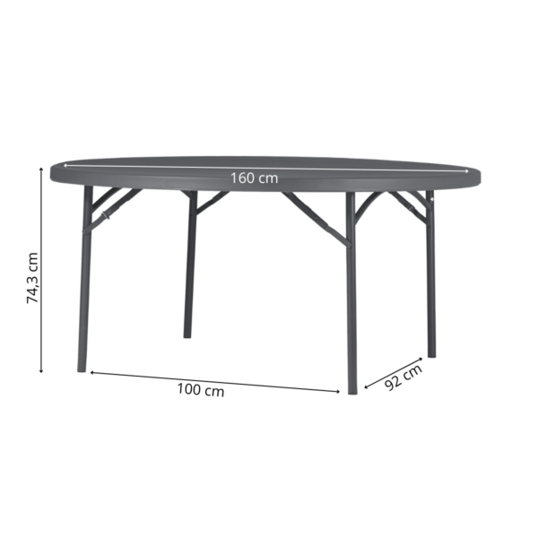 Zown New Classic – rundt sammenleggbart bord Planet Ø160 cm - Bilde 2