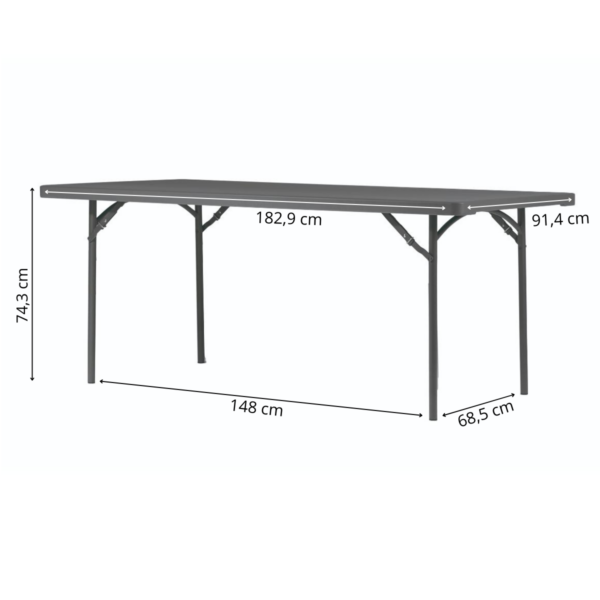 Zown New Classic - sammenleggbord XXL 180x90 cm - Bilde 2