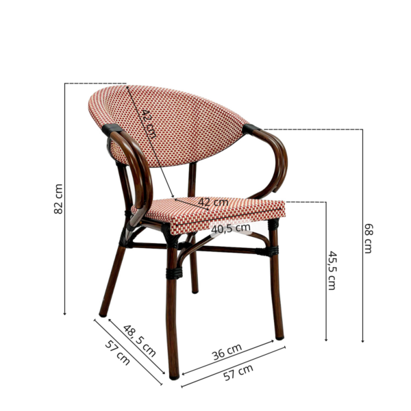 Paris 6 - Caféstol med armlene - Textylene - Bilde 2