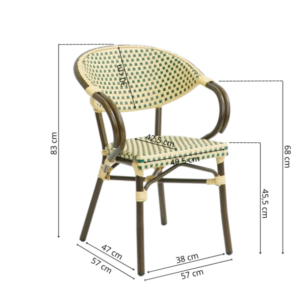 Paris - Caféstol med armlene - Flet - Bilde 2