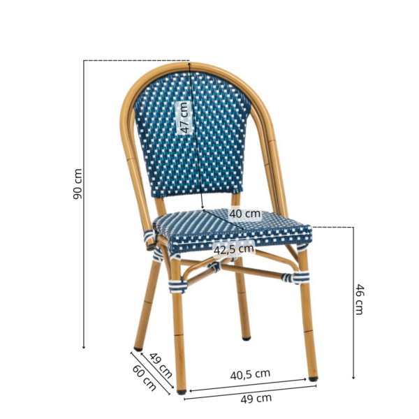 Vesterhavsblå - Caféstol - Flettet - Bilde 2
