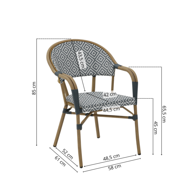 Nantes Caféstol med armlener - Bilde 2