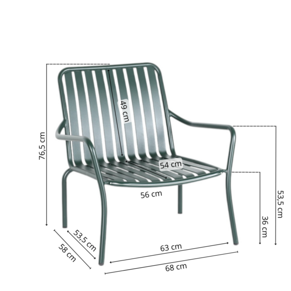 Staplerbar lenestol, metall - Bilde 2