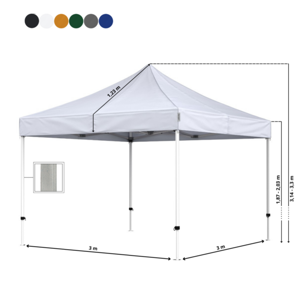 Quick-up telt Komplet 3x3m Economy