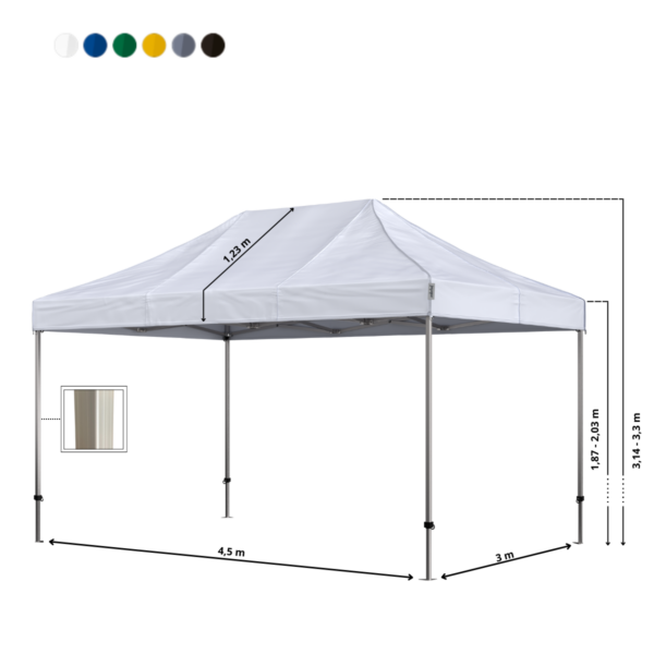 Quick-up telt Komplett 3x4,5m Premium