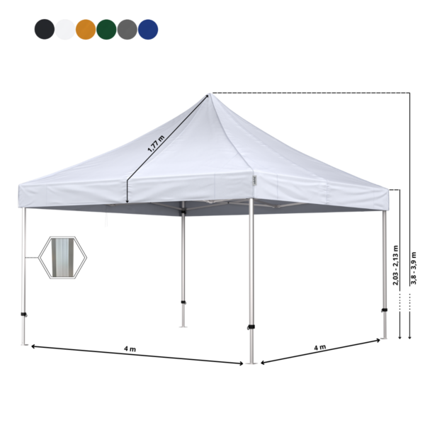 Quick-up telt Komplet 4x4m HEXA Heavy Duty - Bilde 2