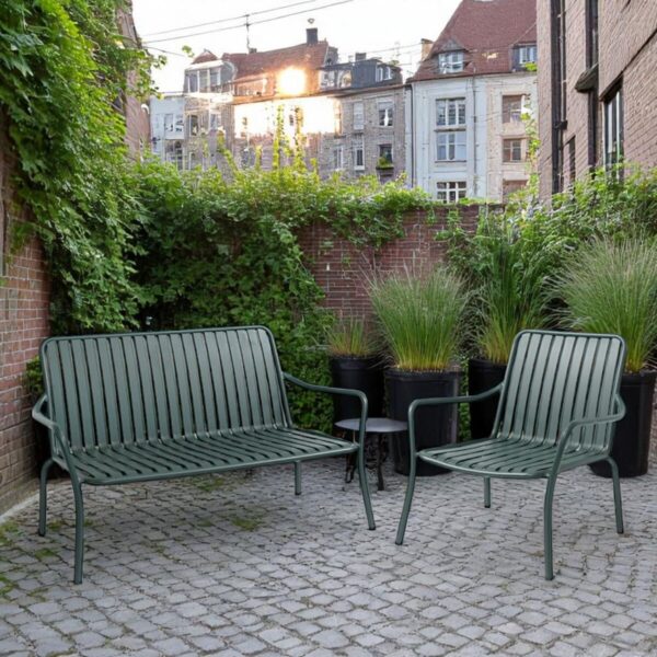 Stabelbar loungestol, metall - Bilde 5