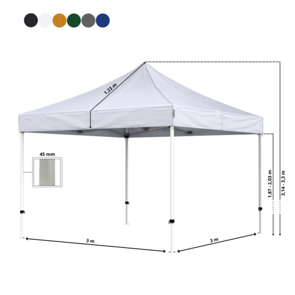 Quick-up telt Komplett 3x3m Economy