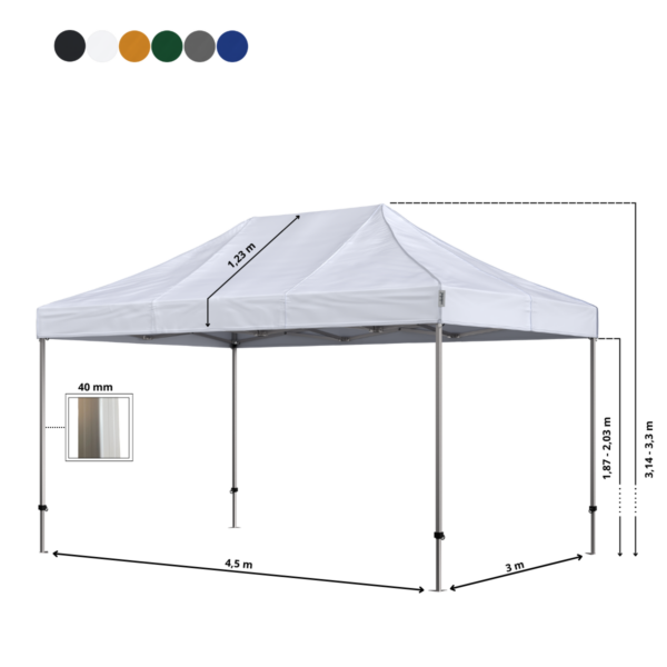 Quick-up telt Komplet 3x4,5m Premium Plus